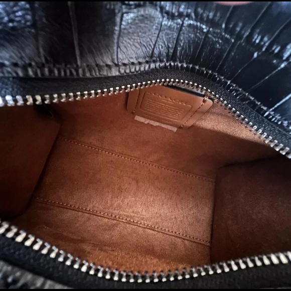 🖤 Coach Andrea Mini Carryall Satchel in Black Croc Embossed Leather | MSRP $398 - Picture 4 of 8